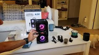Review TENMIYA A20 Portable Bluetooth Speaker with Double Subwoofer Heavy Bass, FM Radio, Microphone