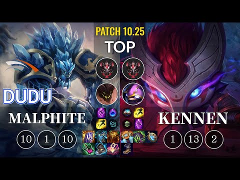 HLE DuDu Malphite vs Kennen Top - KR Patch 10.25