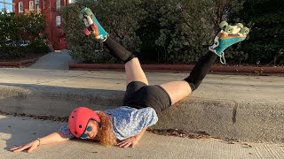 How to Roller Skate over CURBS