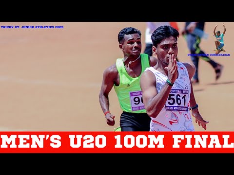 100m Men U20 Final at Trichy Dt. Jr. Athletics championships 2023
