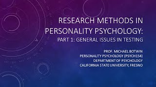 Download lagu P154 Personality Methods General Issues... mp3