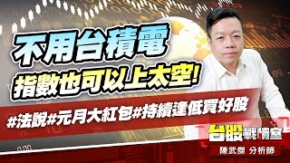 不用台積電、指數也可以上太空!#法說#元月大紅包#持續逢低買好股｜小武哥投資事務所｜陳武傑 (圖)