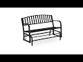 Banc à bascule pour lejardin Noir - Métal - 127 x 86 x 69 cm