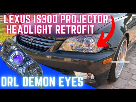 Lexus IS300 HID BiXenon Projector Headlight Retrofit Wiring | Panamera DRL Shrouds Part 2