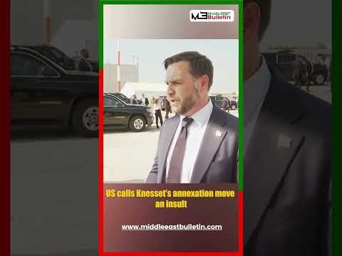 US Vice President JD Vance Condemns Israel’s West Bank Annexation Vote | Global Peace Efforts