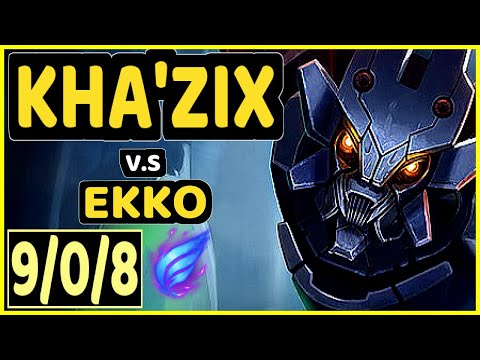 AGURIN (KHA'ZIX) vs EKKO - 9/0/8 KDA JUNGLE CHALLENGER GAMEPLAY - EUW