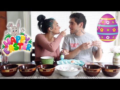 DYING EASTER EGGS FOR THE EASTER BUNNY CHALLENGE!! (Coolest Egg Wins!)