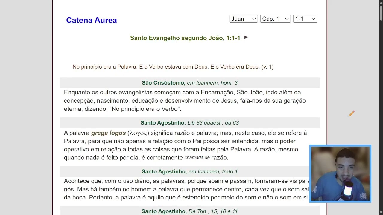 Catena Aurea - Evangelho de João , Est. 1 ( aula teste )