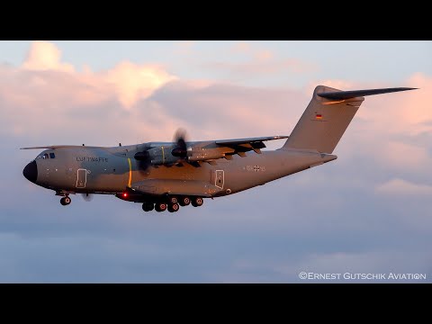(4K) Two German Air Force Airbus A400M Atlas' Visit Toronto Pearson