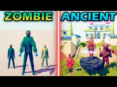 ZOMBIE TEAM vs ANCIENT TEAM - Totally Accurate Battle Simulator | TABS