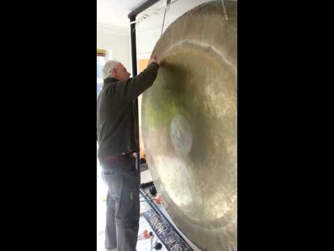Bear Sound Testing Giant Gong for The Big Bang Experience