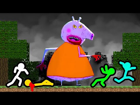 Stickman VS Minecraft: Mutant Mommy Pig.exe - AVM Shorts Animation