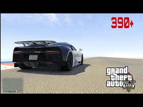 Bugatti Chiron police supercar top speed testing in GTA V