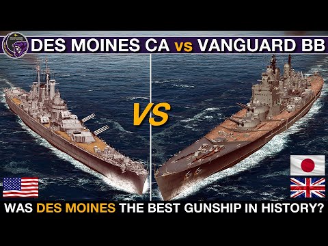 Des Moines Cruiser vs Tone Cruiser & Vanguard Battleship | War On The Sea