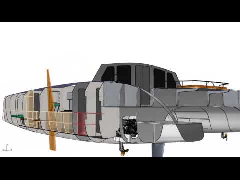 G-Force 1700C CAD Rendering - Schionning Designs - Sailing Catamaran