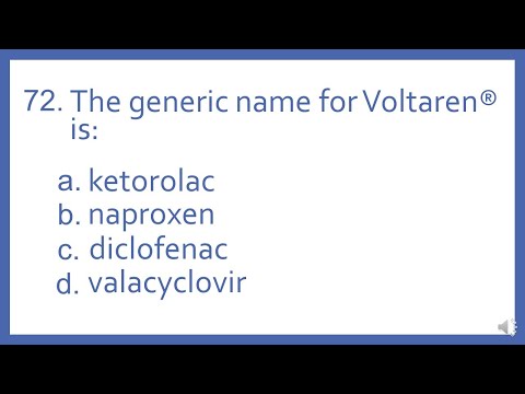 Top 200 Drugs Practice Test Question - The generic name for Voltaren is (PTCB PTCE NAPLEX NCLEX)