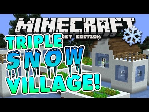 TRIPLE SNOW VILLAGE!! Minecraft Pocket Edition: Taiga Biome Villages - Gameplay, Kingdom Kids Zone, Minecraft - EYstreem