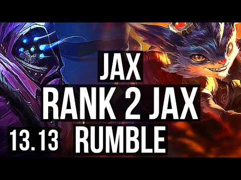 JAX vs RUMBLE (TOP) | Rank 2 Jax, Quadra, 10/1/2, Dominating, Rank 21 | NA Challenger | 13.13