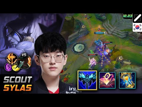 Scout Mid Sylas Build Everfrost Conqueror - Scout Sylas Match Highlight - LOL KR 12.23