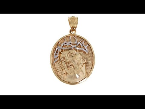 Michael Anthony Jewelry 10K Round 2Tone Jesus Medallion