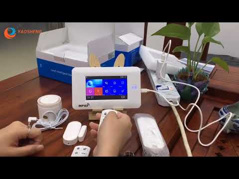 4.3 Inch Touch Panel WIFI GSM Wireless Home Security Alarm System TUYA Smart Compatible With Alexa