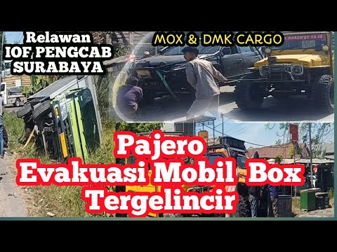 Banteng Pajero Evakuasi Mobil Box Tergelincir | IOF PENGCAB SURABAYA