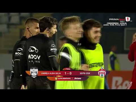 REZUMAT. Unirea Alba Iulia - Sepsi 1-0. Prima mare surpriză din grupele Cupei