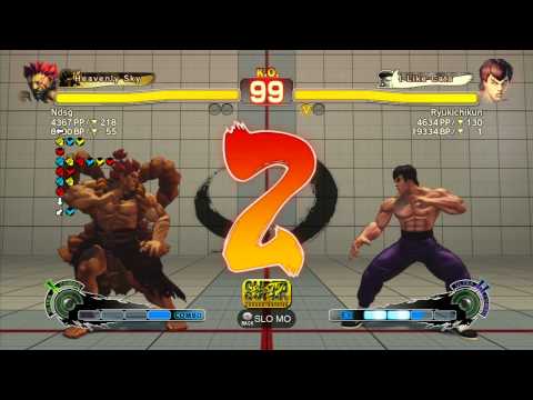 SSF4 AE: Fujino (Akuma) vs Ryukichikun (Fei Long) - Ranked Match (720p HD)
