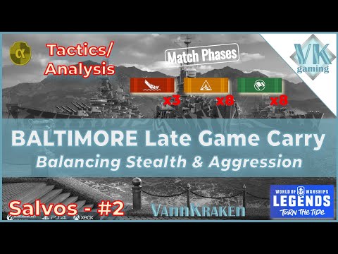 Using Baltimore to Carry a Match By Balancing Stealth and Aggression! (WoWS Legends - Salvos)