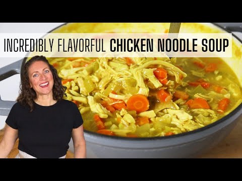 HEARTY CHICKEN NOODLE SOUP | Tons of FLAVOR and thick egg noodles!!