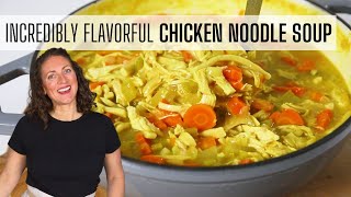 HEARTY CHICKEN NOODLE SOUP | Tons of FLAVOR and thick egg noodles!!