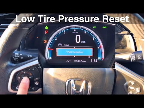 2016 -2021  Honda Civic How to Clear Low Tire Pressure Light / TPMS reset calibration / 2018