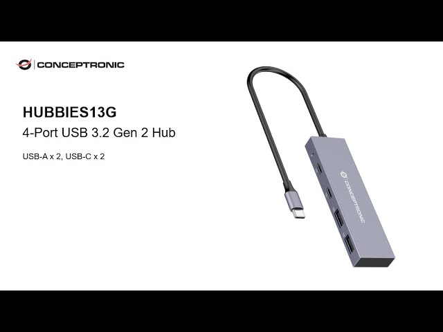 Vídeo relacionado con Conceptronic HUBBIES20GP - Hub USB 3.2 Gen 1 de 7 Puertos con Fuente de alimentación, 5 Gbps, USB-C x 3, USB-A x 4