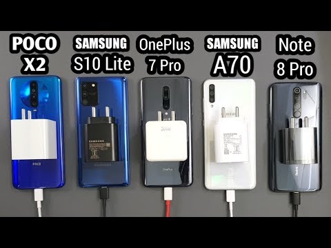 Poco X2 vs S10 Lite vs OnePlus 7 Pro vs Samsung A70 vs Redmi Note 8 Pro | Battery Charging Test