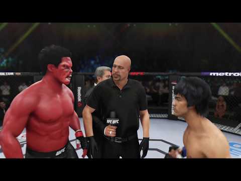 Red Hulk vs. Bruce Lee (EA Sports UFC 3) - CPU vs. CPU - Crazy UFC 👊🤪