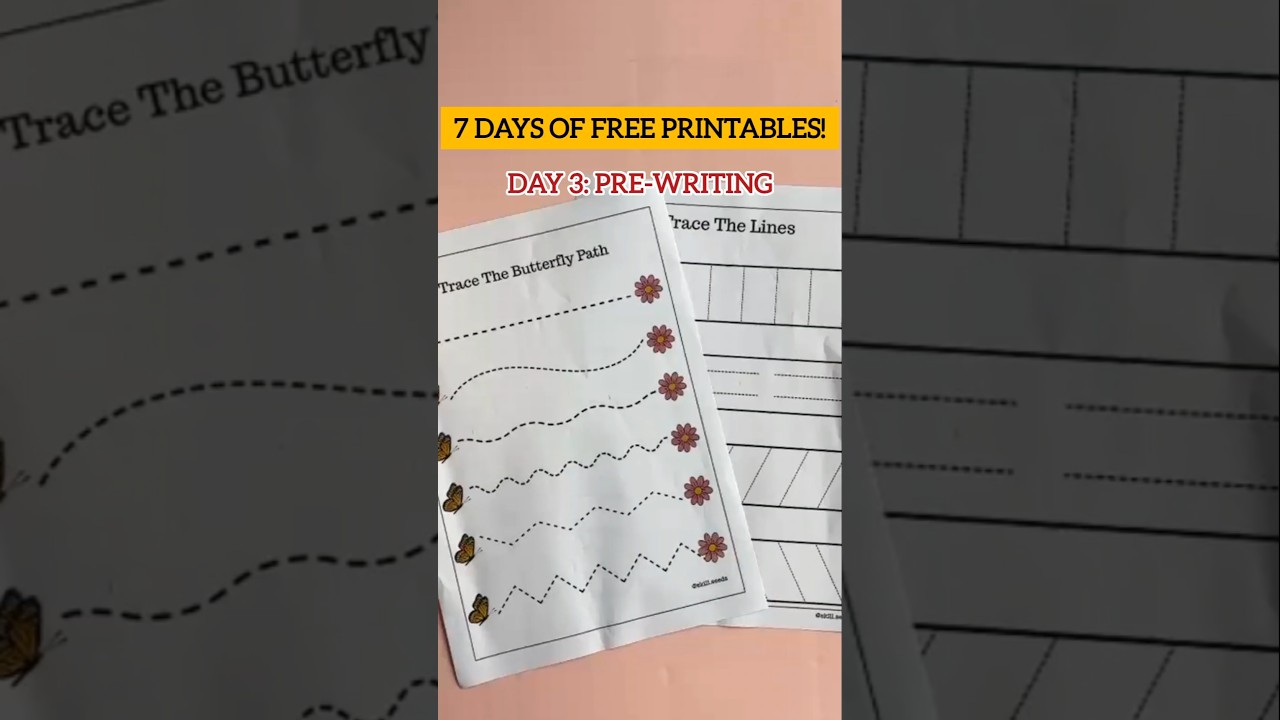 ✏️ Trace the Lines | Pre-Writing Activity for Toddlers | Free Printable