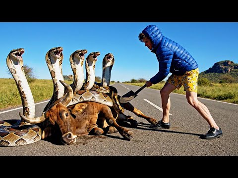 Giant Pythons Attack a Mother Cow | Incredible Rescue Mission