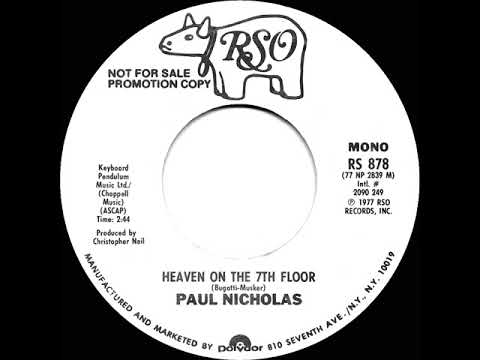 1977 Paul Nicholas - Heaven On The 7th Floor (mono radio promo 45)