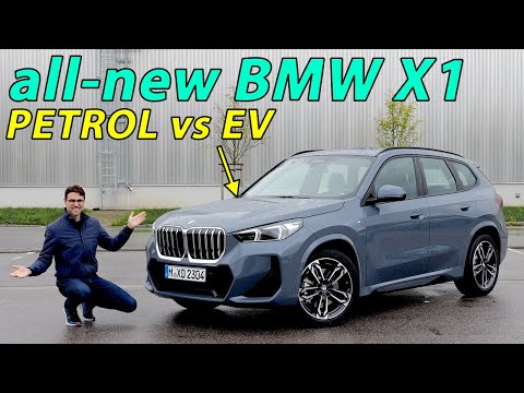 all-new 2023 BMW X1 driving REVIEW - 23i petrol vs iX1 EV comparison