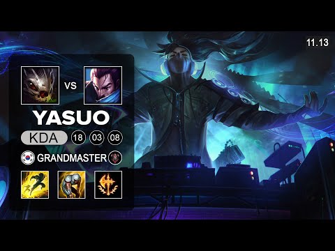 Yasuo ADC vs Kog'Maw - KR Grandmaster Patch 11.13