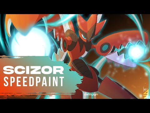 Drawing Scizor in Mega Evolution Form - Pokemon