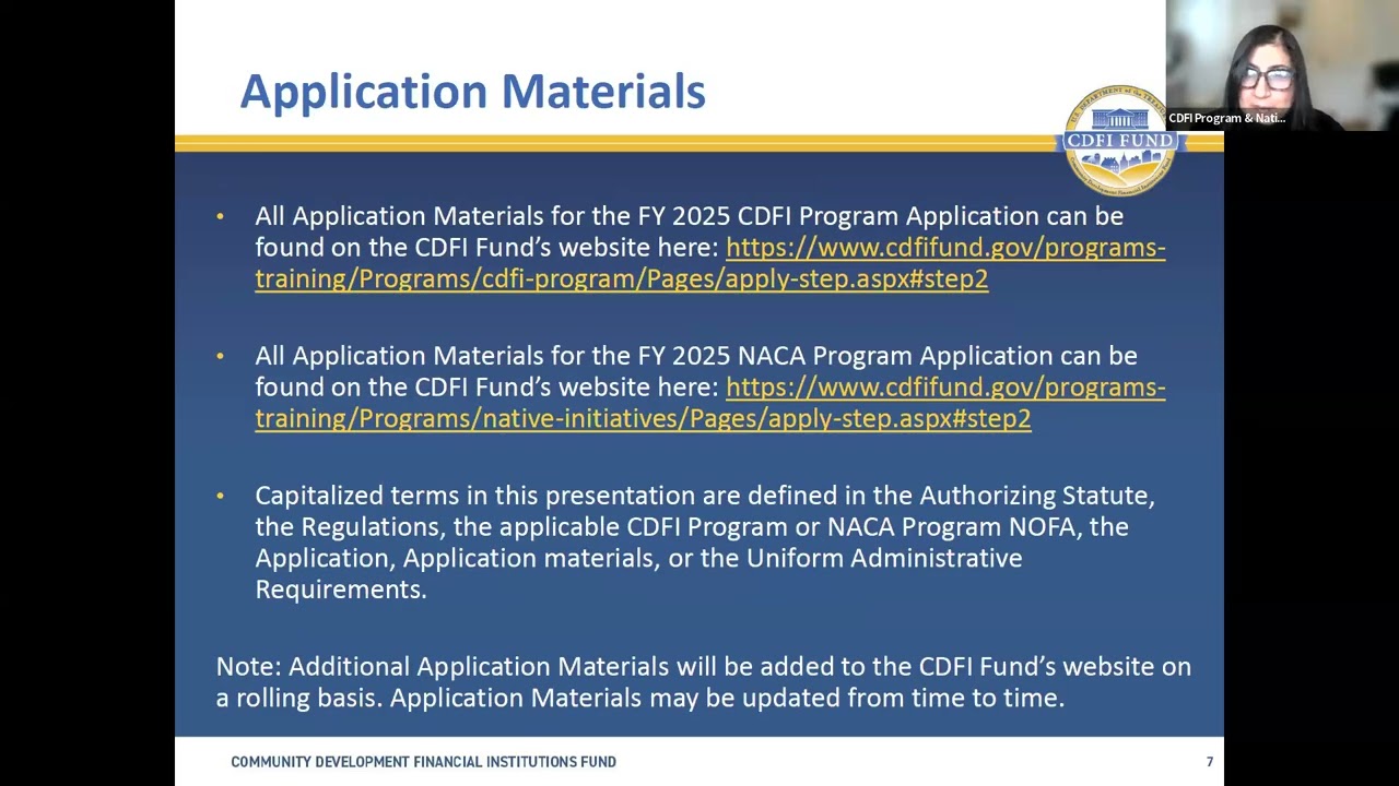 FY 2025 CDFI Program Q&A Webinar