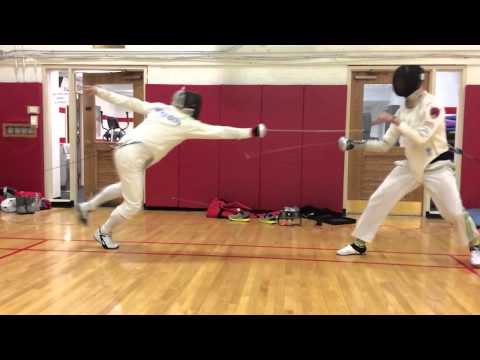 Flèche, parry, riposte.