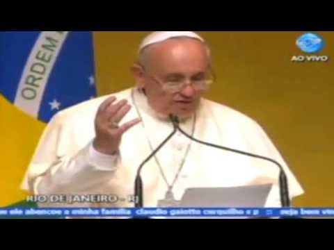 JMJRio 2013_ Papa Francisco_1º  Discurso no Brasil e chegada no Palácio da Guanabara_22/07/2013