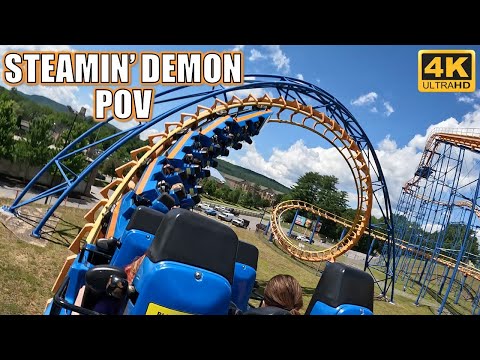 Back row point of view footage of Steamin' Demon