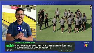 Criciúma joga em casa contra o Athletic pela Série B do Brasileiro