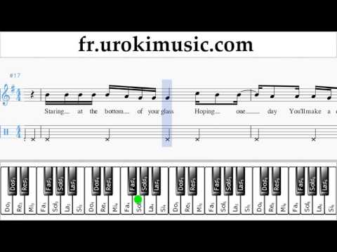 Comment Jouer du Piano (main droite) Passenger - Let Her Go Tab Tablature Partie#2 um-i829