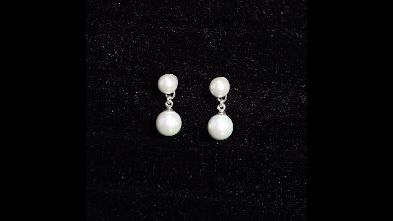 Khuyên tai nữ ECJ11 ngọc trai nhân tạo xinh xắn, dễ thương ChariotJewelry