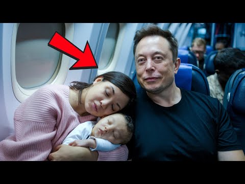 Poor Girl With her Baby Falls Asleep On A Elon Musk's Shoulder On A Flight, But Wakes Up Shocked.