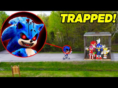 Drone Catches SONIC.EXE CAPTURED SONIC AND FRIENDS IN A CAGE!! (SAVE SONIC)